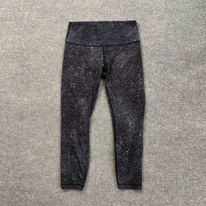 Lululemon Leggings Womens 8 Black Sky Milkyway Wunder Under High Rise Cropped
